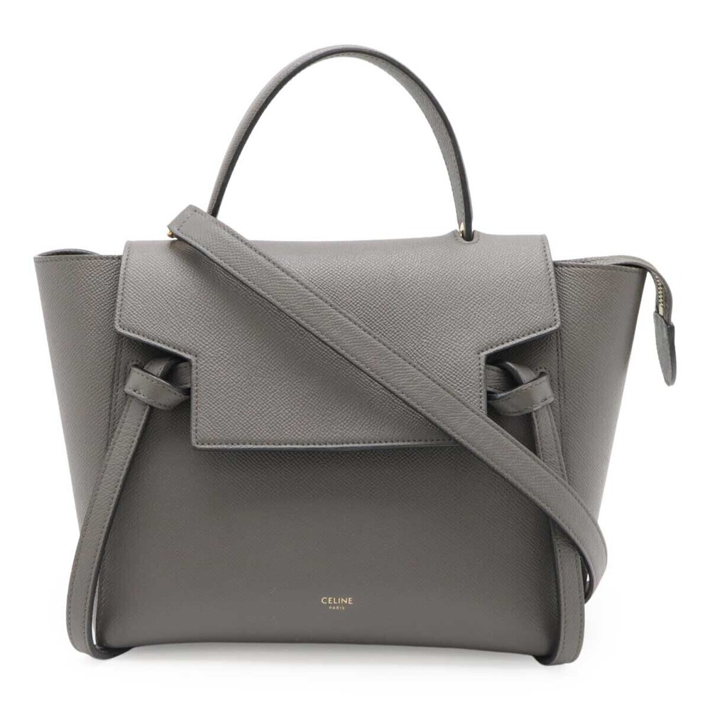 Celine Belt Bag 2way Crossbody Leather Gray